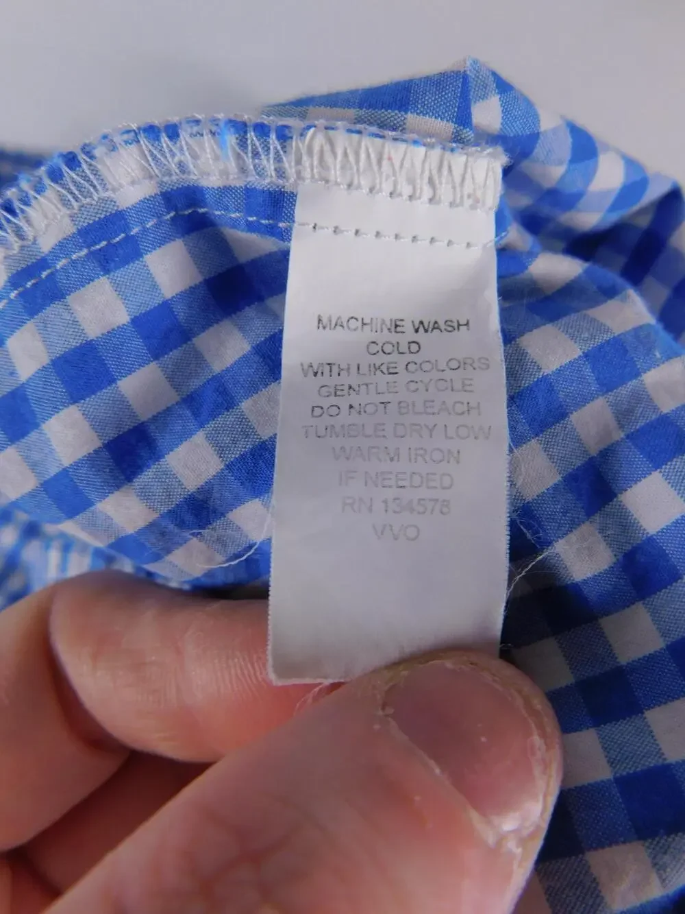 Vineyard Vines Shirt Boys 12 Blue Gingham Long Sleeve Button Down Logo
